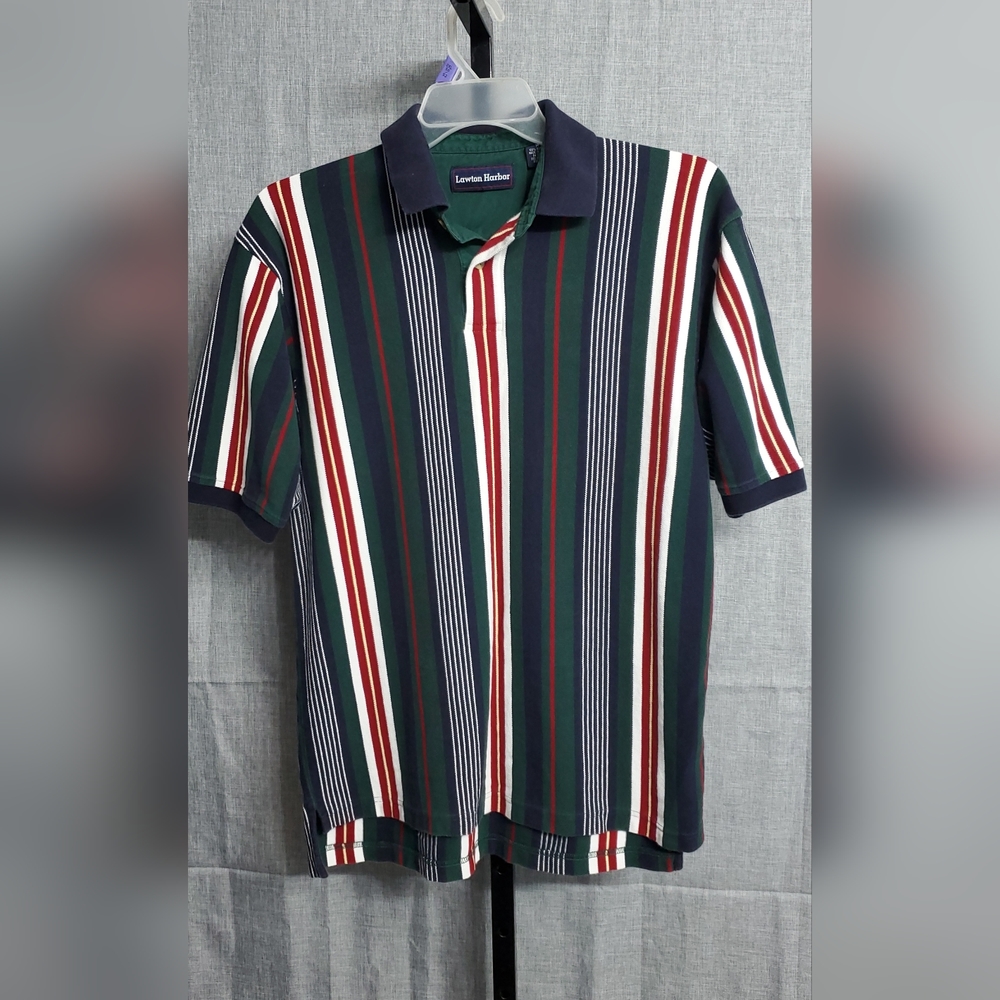 Lawton Harbor Striped Polo Shirt - 100% Cotton - Multi-Colored - Size M